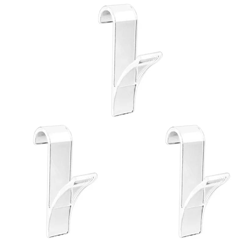 Organisateur de rangement pour radiateur de salle de bain blanc transparent - Coat Hook Eco-Friendly Transparent 3 pcs
