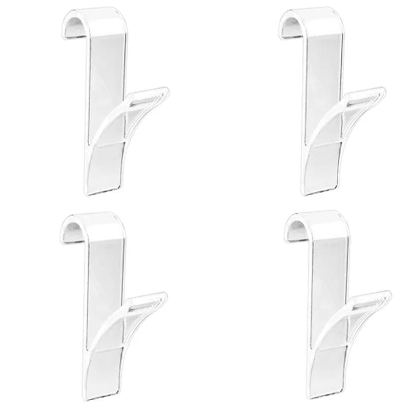 Organisateur de rangement pour radiateur de salle de bain blanc transparent - Coat Hook Eco-Friendly Transparent 4 pcs