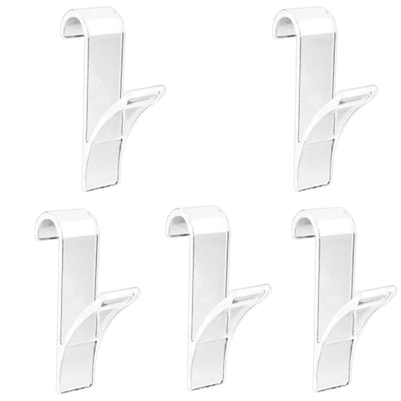 Organisateur de rangement pour radiateur de salle de bain blanc transparent - Coat Hook Eco-Friendly Transparent 5 pcs