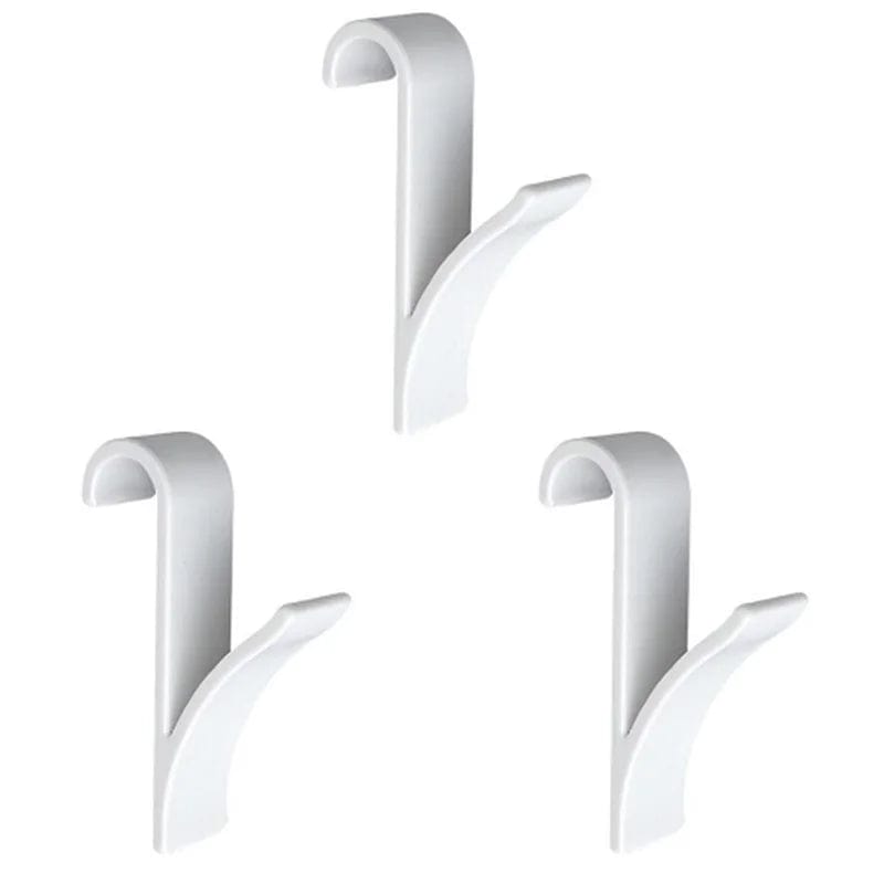 Organisateur de rangement pour radiateur de salle de bain blanc transparent - Coat Hook Eco-Friendly White 3 pcs