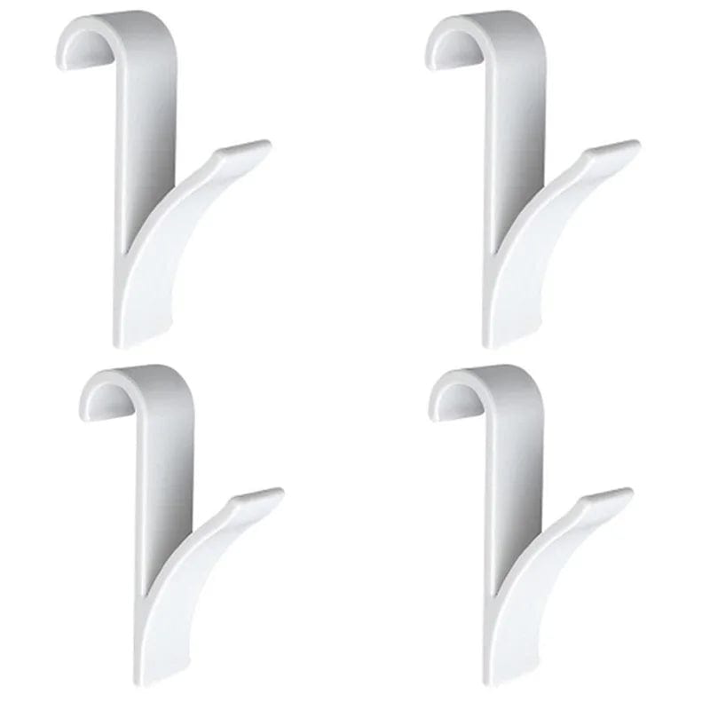 Organisateur de rangement pour radiateur de salle de bain blanc transparent - Coat Hook Eco-Friendly White 4 pcs