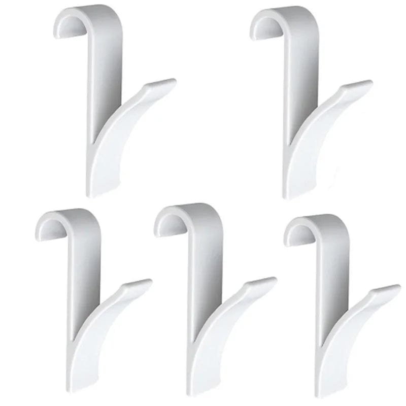 Organisateur de rangement pour radiateur de salle de bain blanc transparent - Coat Hook Eco-Friendly White 5 pcs