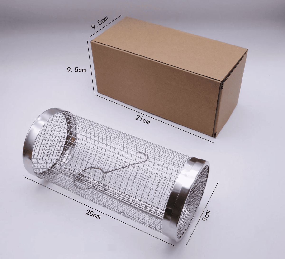 Panier Barbecue en Acier Inoxydable 1 Panier / Petit (20 cm de longueur X 9 cm de diamètre)