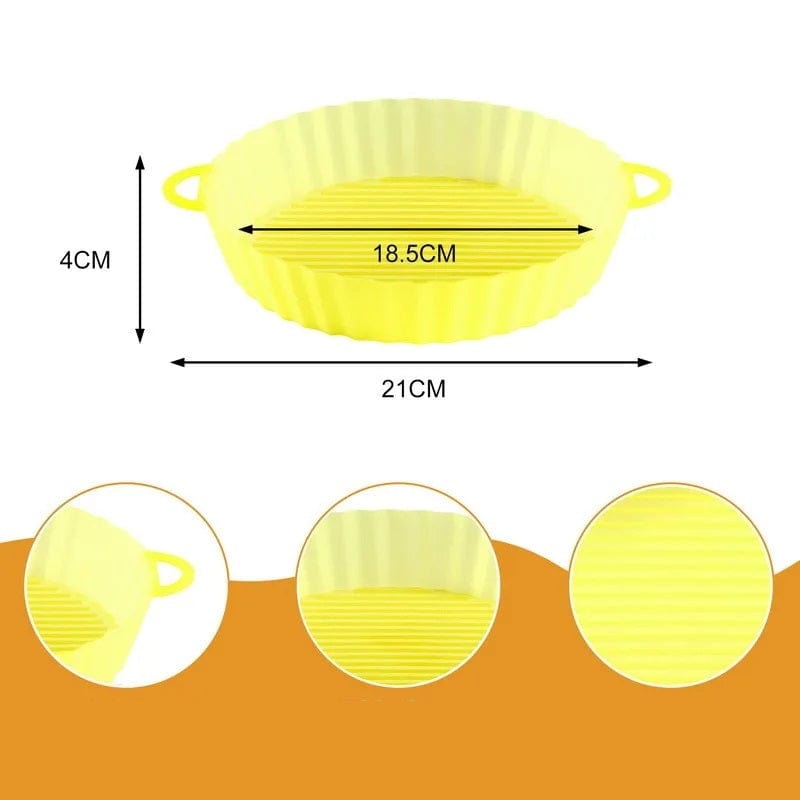 Panier de Cuisson en Silicone pour Friteuse sans Huile (18,5x21x4 cm) Jaune