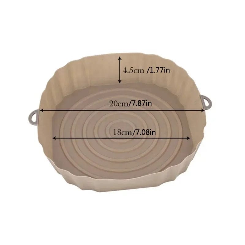 Panier silicone pour Air Fryer réutilisable - Accessoire pour four, pizza, poulet frit - Noir/bleu - Taille ajustable