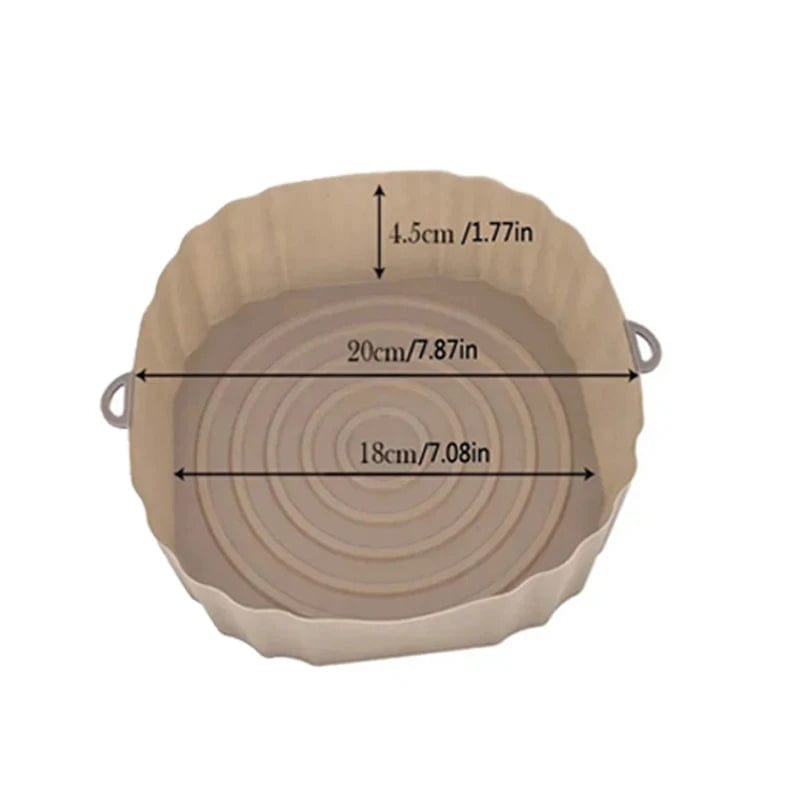 Panier silicone pour Air Fryer réutilisable - Accessoire pour four, pizza, poulet frit - Noir/bleu - Taille ajustable Brown