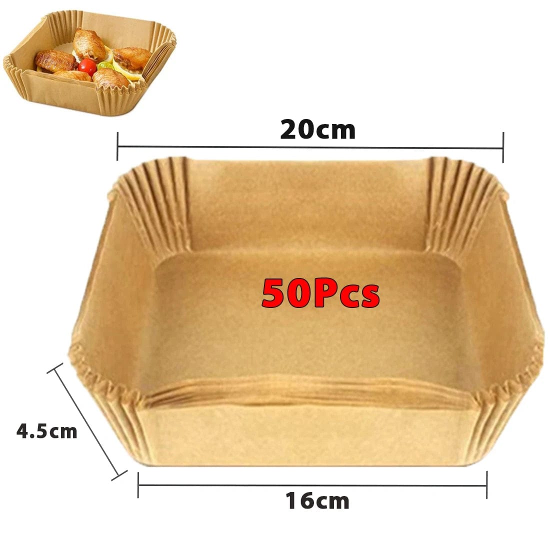 Papiers Cuisson Air Fryer, 100/50 Pièces, 16cm, Ronds, Blancs/Brun : Accessoires Cuisine Ecofriendly Brown 50Pcs-16cm Pro