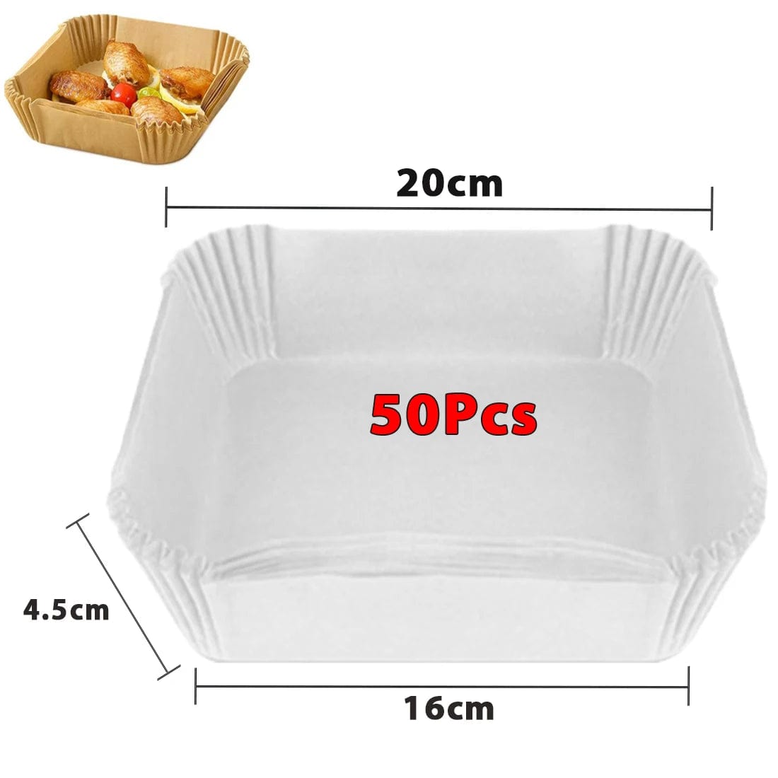 Papiers Cuisson Air Fryer, 100/50 Pièces, 16cm, Ronds, Blancs/Brun : Accessoires Cuisine Ecofriendly White 50Pcs-16cm Pro