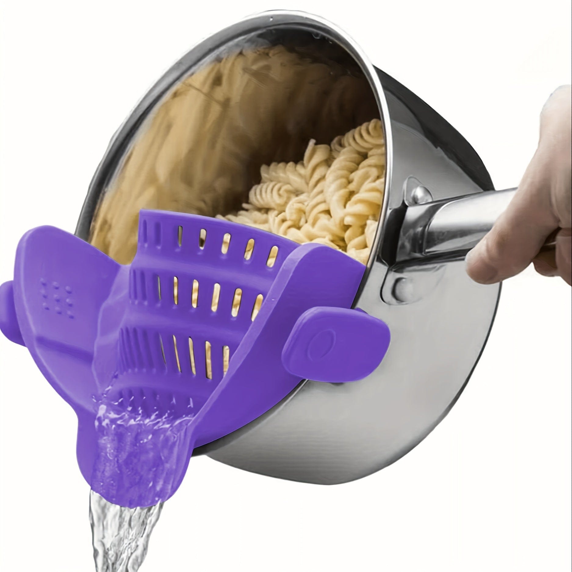 Passoire en Silicone pour Casseroles - Filtrage Facile, Manuelle, Fruits, Légumes - NL25678 Purple