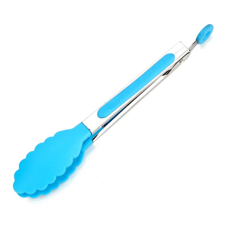 Pince à nourriture en acier inoxydable avec revêtement en silicone - Accessoire cuisine BBQ saladier blue 1PCS