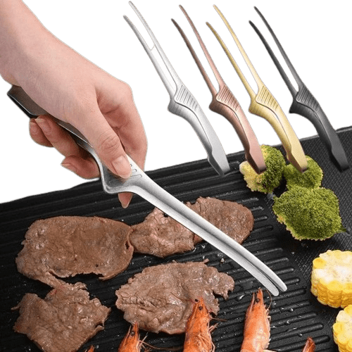 Pinces de barbecue coréennes en acier inoxydable - Pratiques et durables