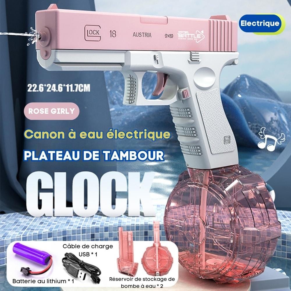 Pistolet à eau hyper puissant Rose / Grand Chargeur / USB