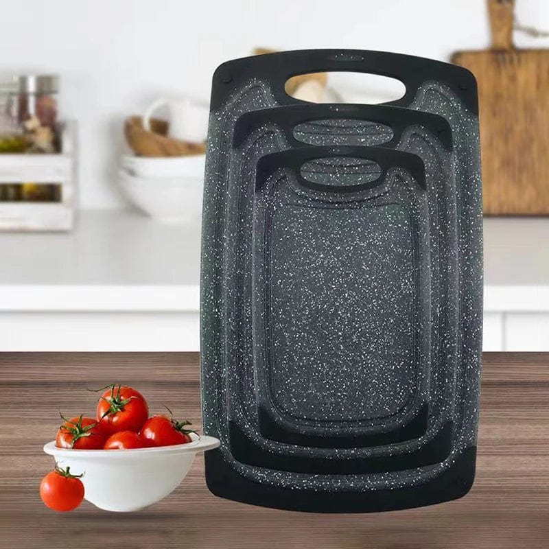 Planche à découper cuisine imitation marbre - Set 3 pièces - Pratique et design