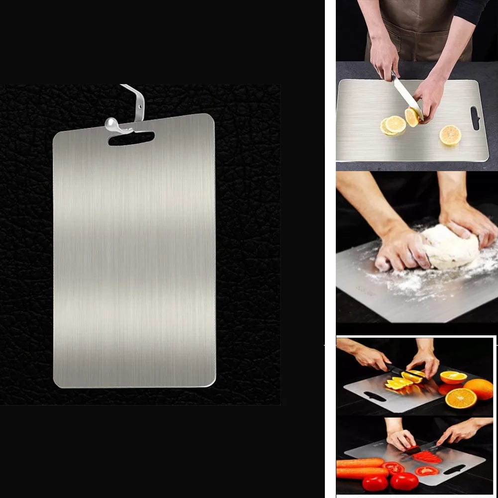 Planche à découper de cuisine en acier inoxydable multifonctionnelle 60 40cm