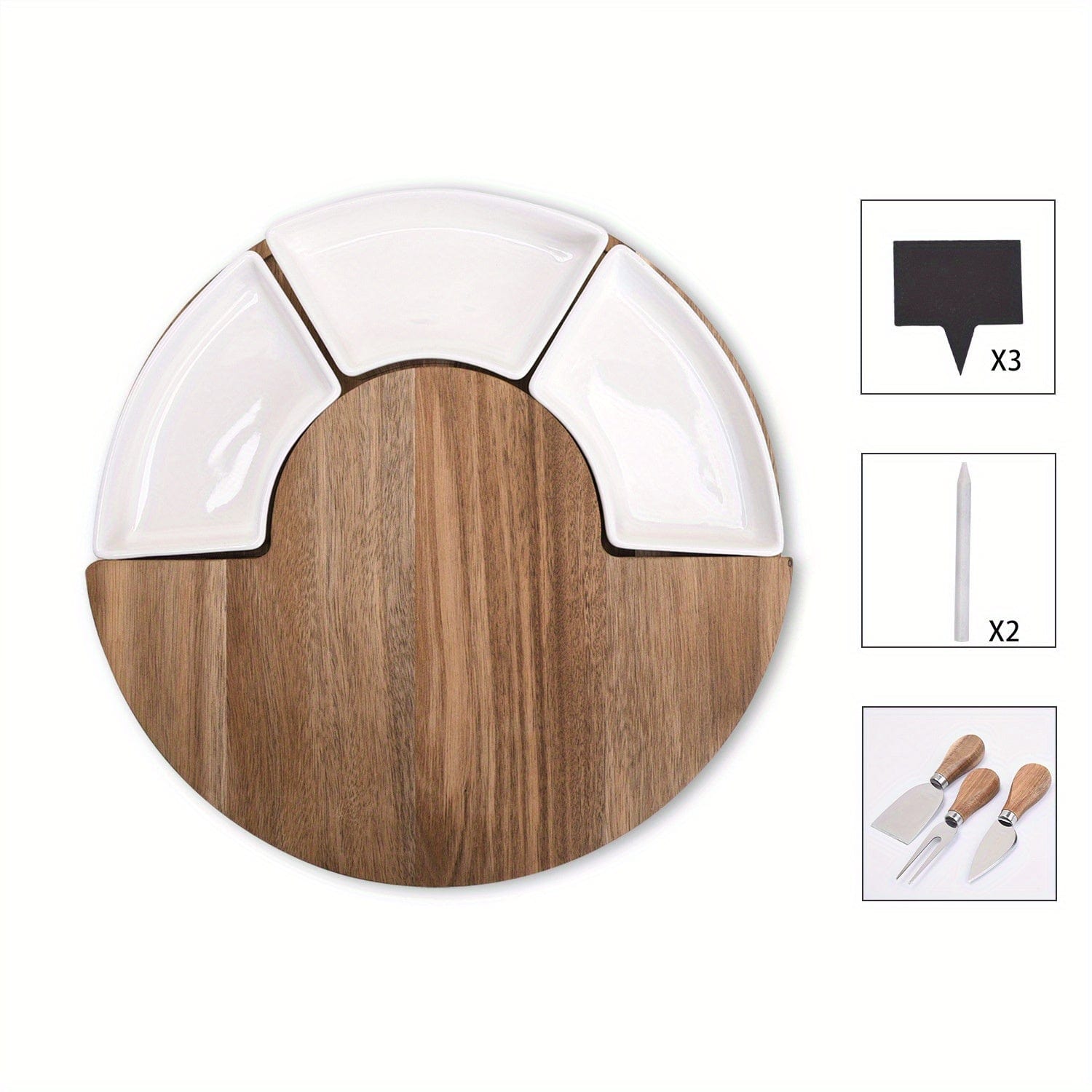 Planche à fromage en bois avec couteau et fourchette, idéale cuisine maison