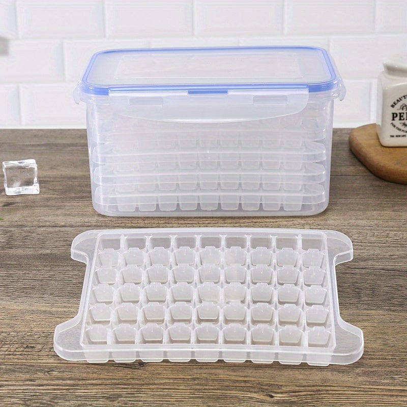 Plateau à glaçons avec couvercle et bac, ensemble de 3/5/8, 54 cavités par plateau, pour boissons, whisky, cocktail 5x54