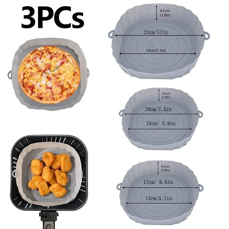 Plateau en silicone pour air fryer réutilisable antiadhésif rond pad de cuisson pour micro-ondes four - Liner de four et de air fryer CHINA / 3pcs