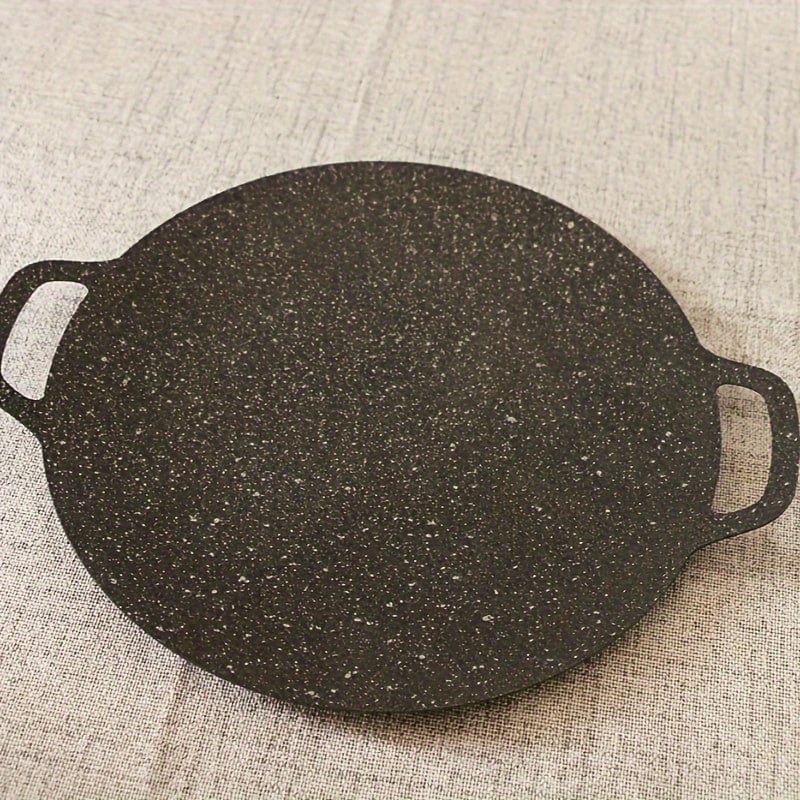 Poêle à rôtir en fonte, forme ronde, revêtement antiadhésif en pierre de Maifan, poêle à griller avec poignées - NK103563