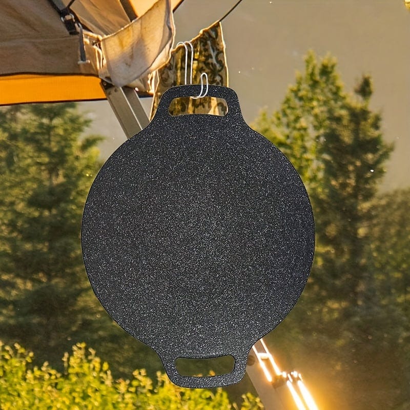 Poêle à rôtir en fonte, forme ronde, revêtement antiadhésif en pierre de Maifan, poêle à griller avec poignées - NK103563