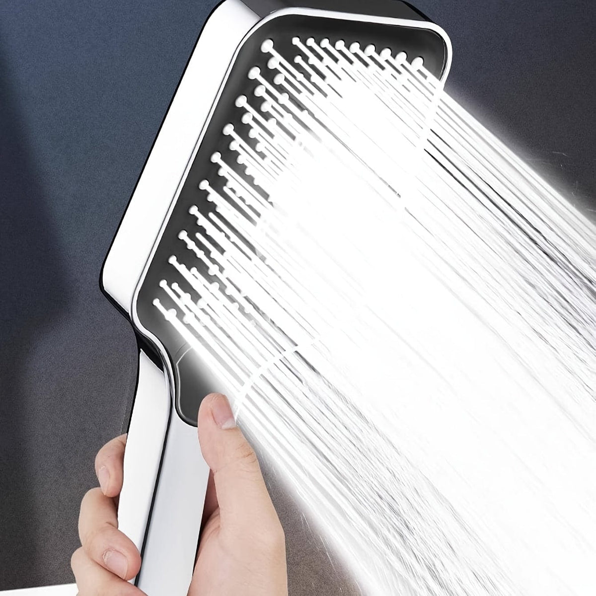 Pommeau de douche carré ajustable, superchargé en ABS, spray thermostatique, économiseur d'eau, accessoire de salle de bains