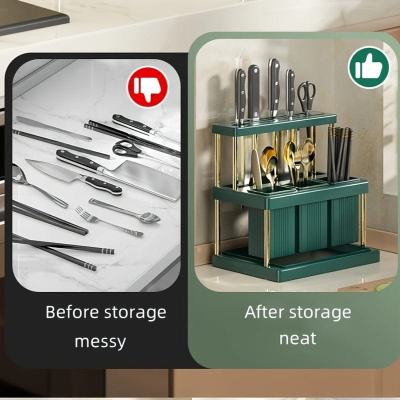Porte-couteaux Cuisine Intégré - Boîte Rangement Couverts