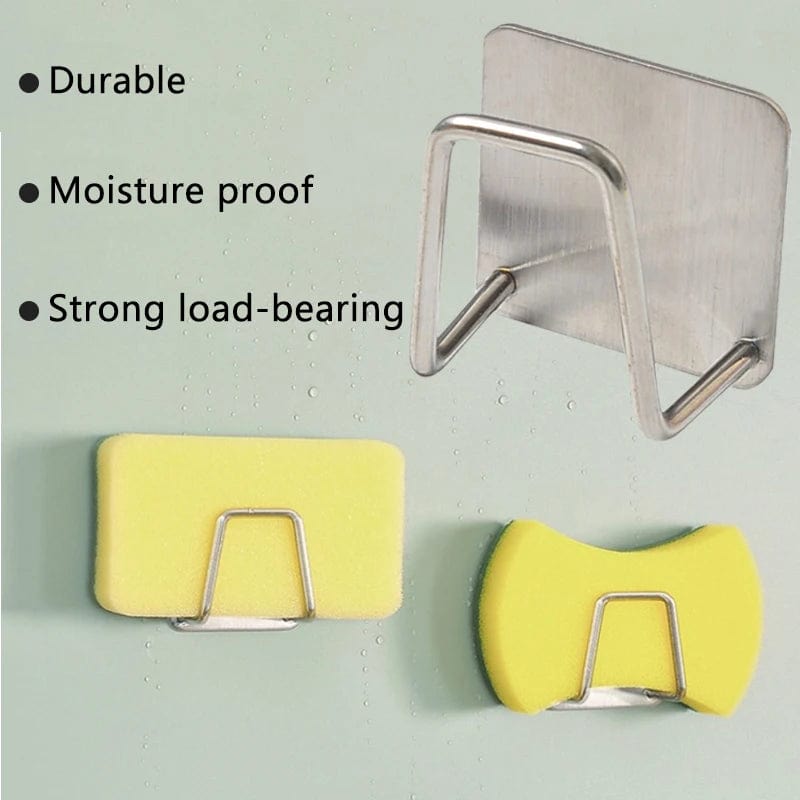 Porte-éponges inoxydable pour cuisine - Organisateur mural pour étagère, crochet de drainage, support éponge