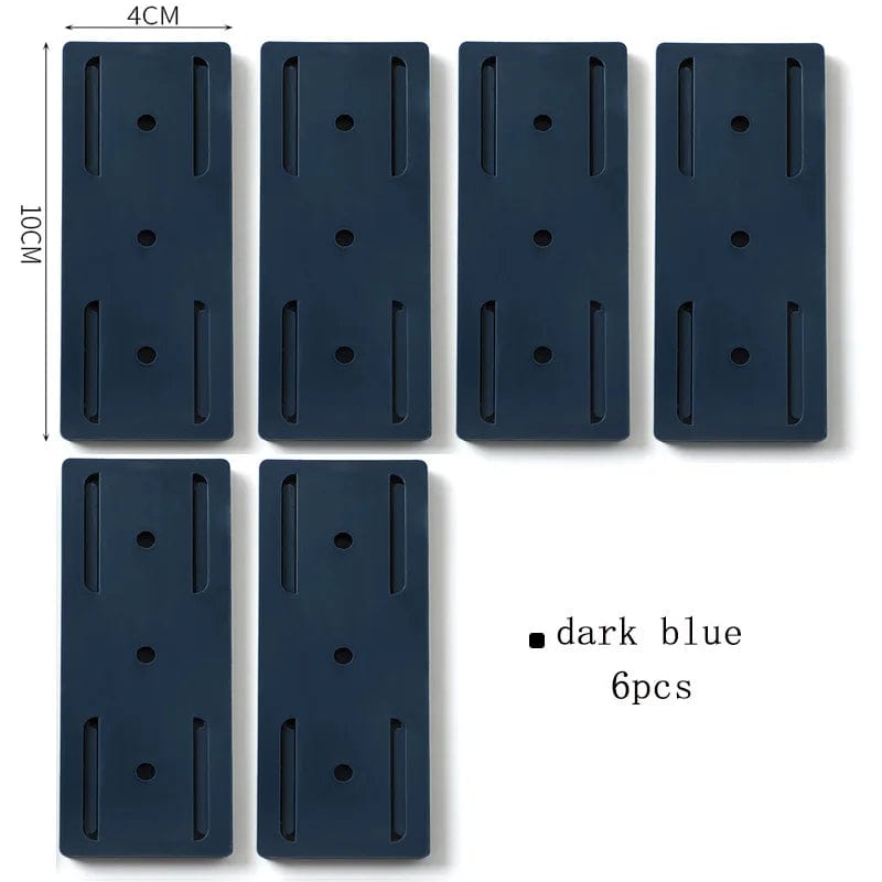 Porte-Prise Mural Autocollant pour Cuisine et Bureau 6PCS Dark blue / CHINA
