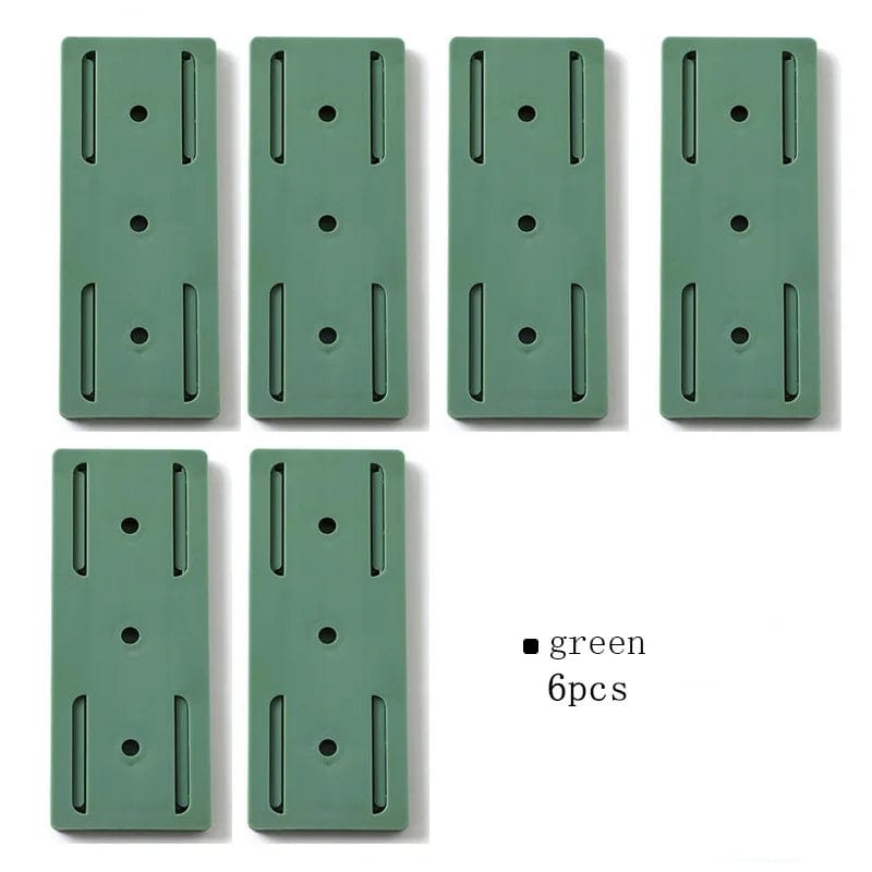 Porte-Prise Mural Autocollant pour Cuisine et Bureau 6PCS Green / CHINA