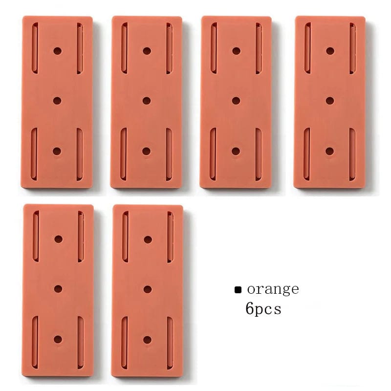 Porte-Prise Mural Autocollant pour Cuisine et Bureau 6PCS Orange / CHINA
