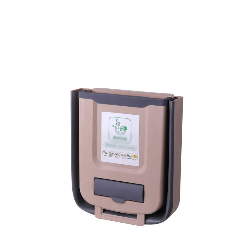 Poubelle de Cuisine Murale Pliable, Rangement Suspendu dans l'Armoire, Pratique et Eco-Friendly khaki / S