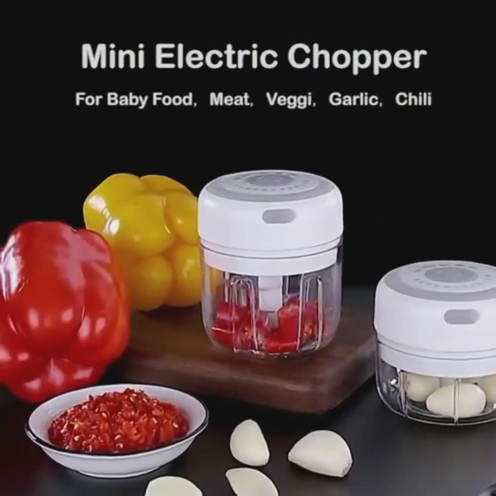 Mini Hachoir Électrique pour l'Ail et les Légumes - Broyeur USB Portable & sans Fil
