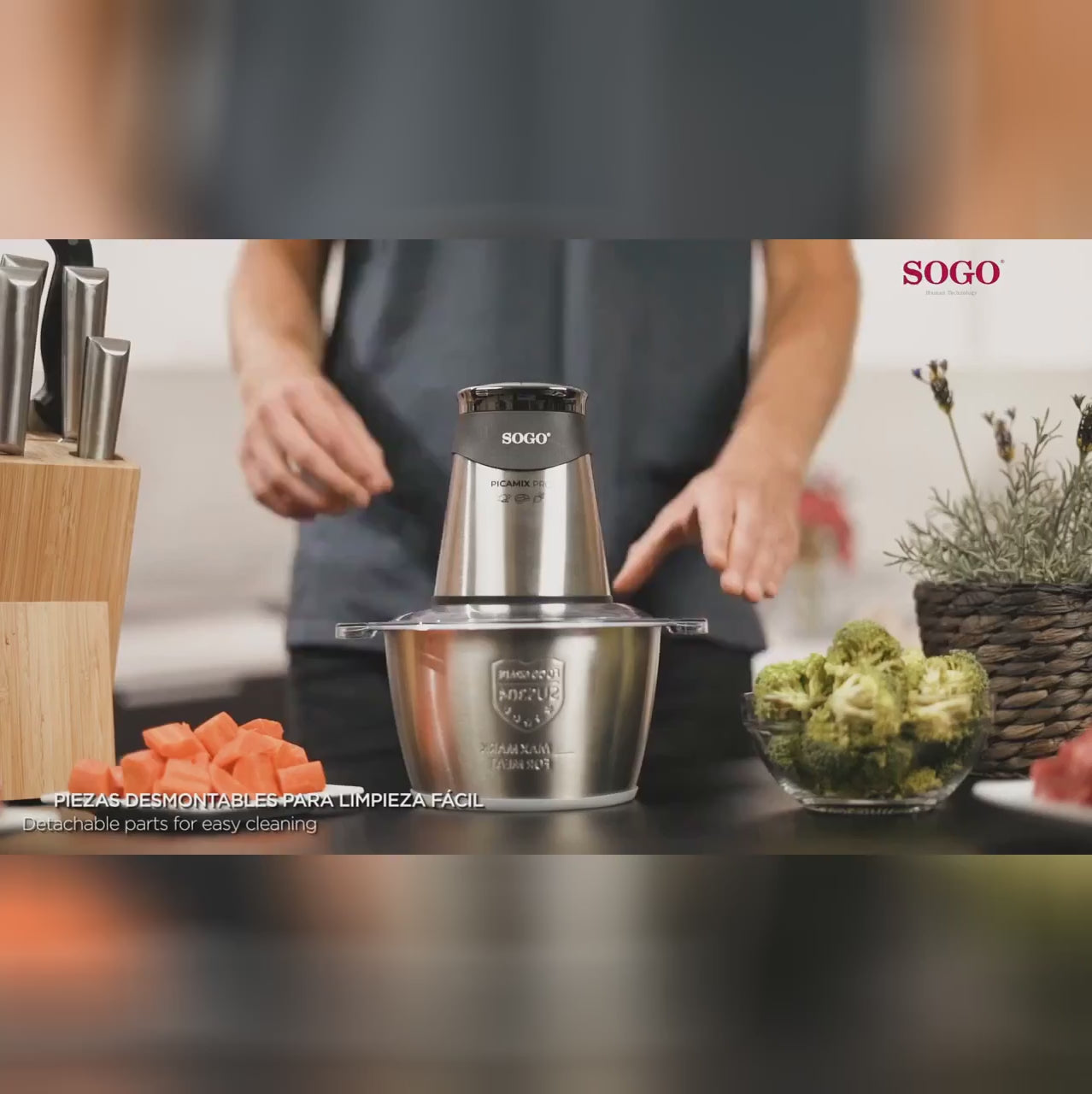 Hachoir électrique polyvalent à 2 vitesses