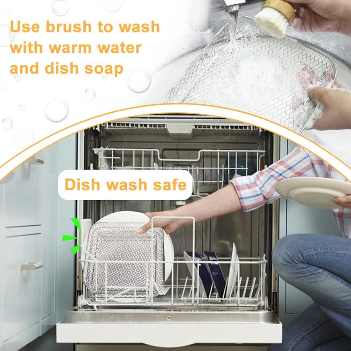 Racks de Cuisson pour Air Fryer en Acier Inoxydable à 3 Étages silver 3pcs