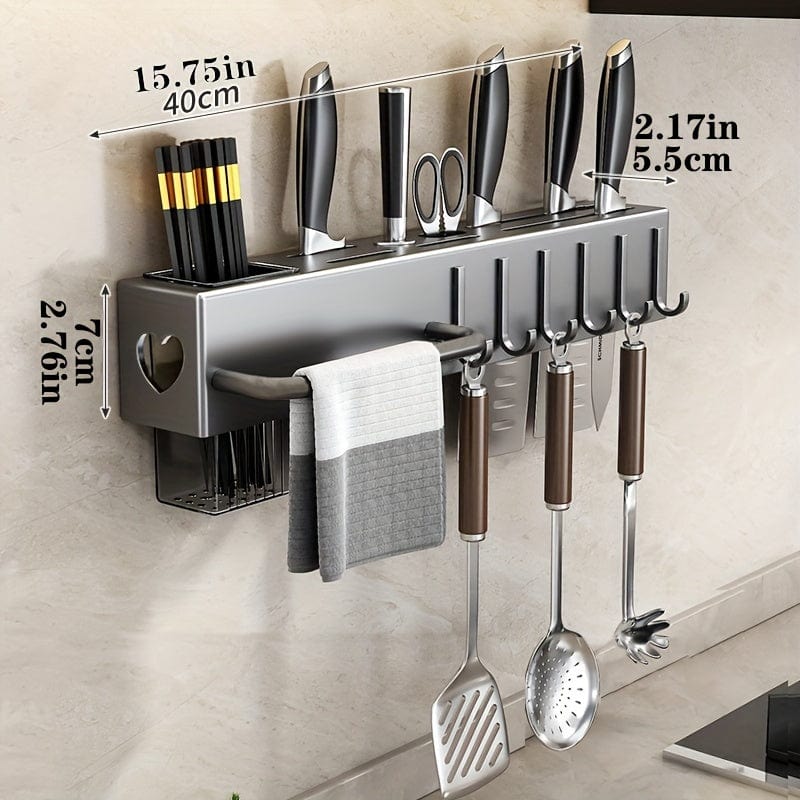 Range-couteaux mural multi-fonctionnel pour ustensiles de cuisine 40cm/15.57in