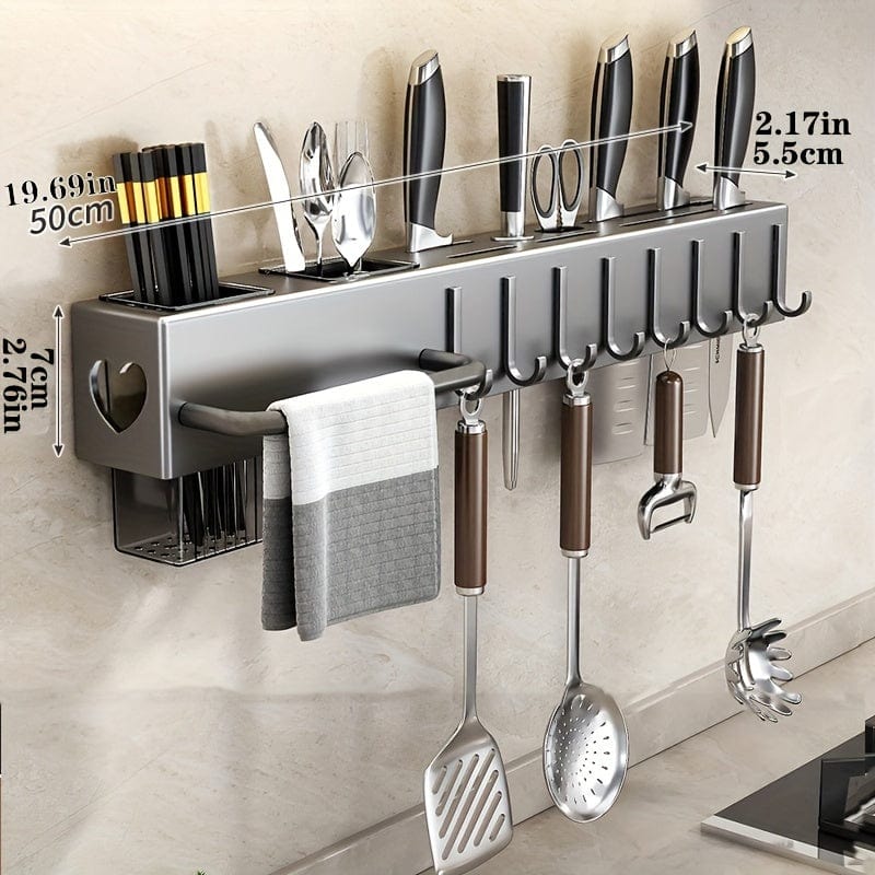 Range-couteaux mural multi-fonctionnel pour ustensiles de cuisine 50cm/19.69in