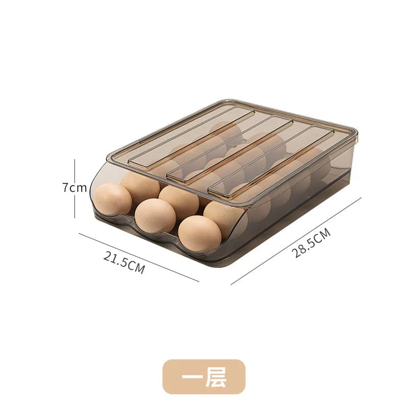 Range-œufs automatique à couches multiples pour refrigerator box de fraîcheur - Organisateur de cuisine 1-layer