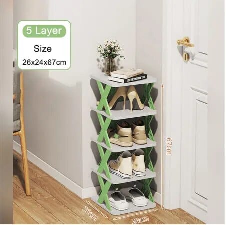 Rangement pour chaussures multi-étages 5 étages / Vert