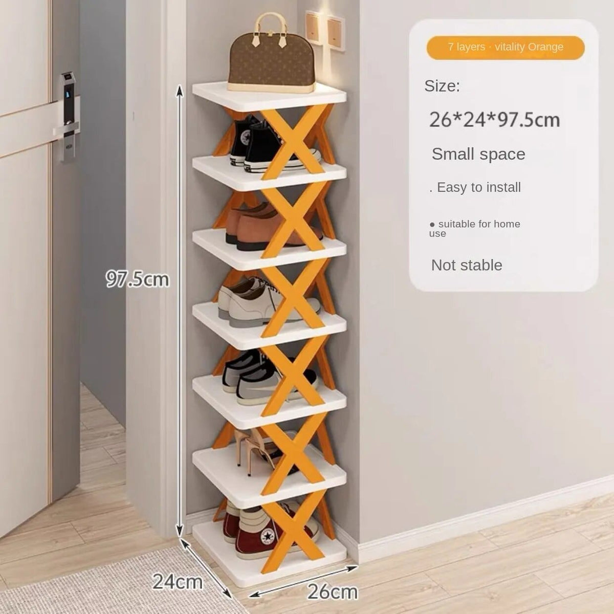 Rangement pour chaussures multi-étages 7 étages / Orange