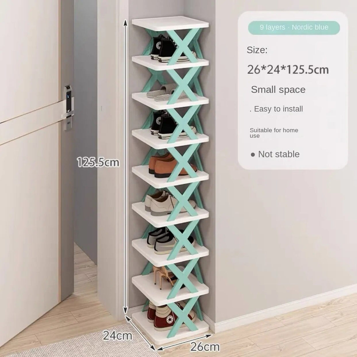 Rangement pour chaussures multi-étages 9 étages / Bleu