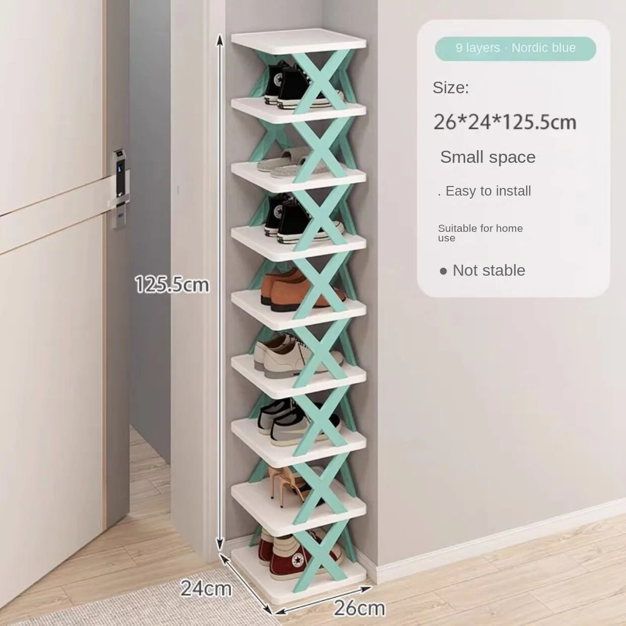 Rangement pour chaussures multi-étages 9 étages / Bleu