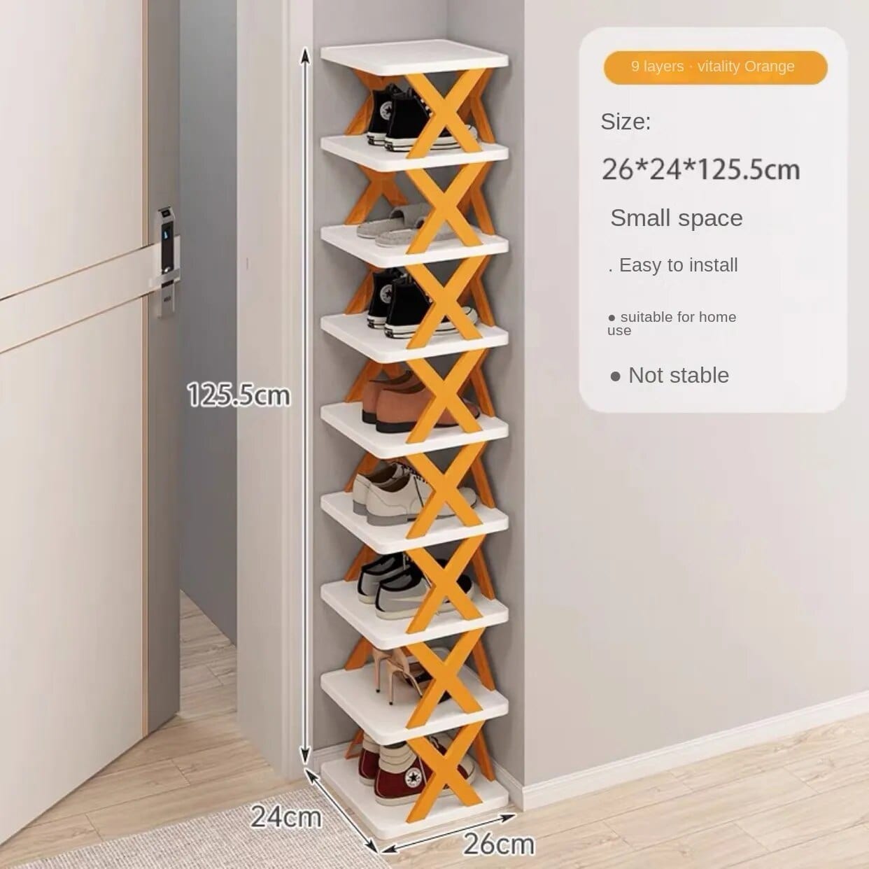 Rangement pour chaussures multi-étages 9 étages / Orange