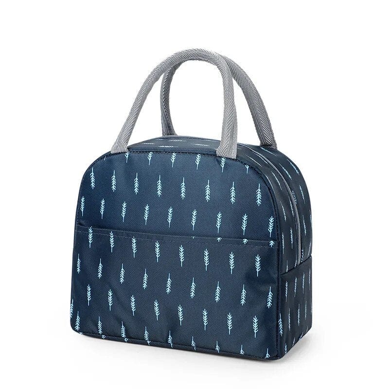 Sac à Lunchbox isotherme en tissu imprimé Bleu Nuit avec des Épis
