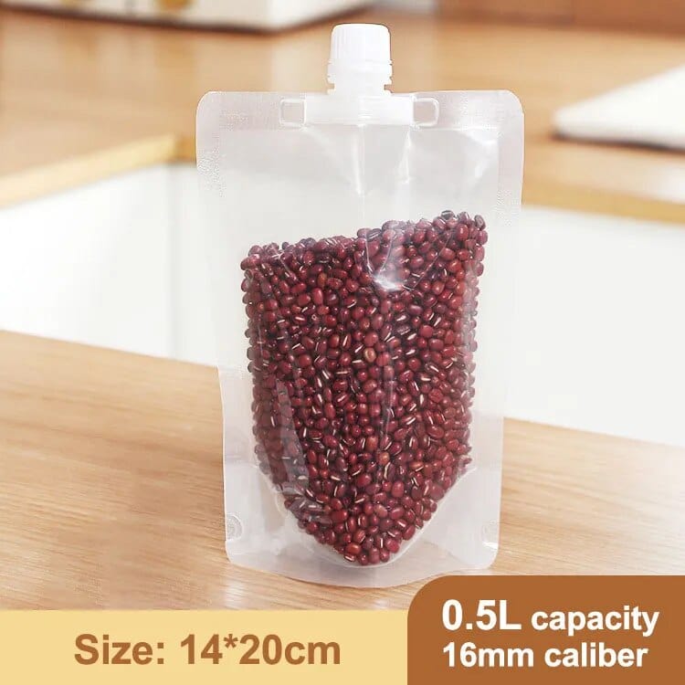 Sacs de Conservation avec poignée et verseur refermable (10 sacs) 0.5 Litre