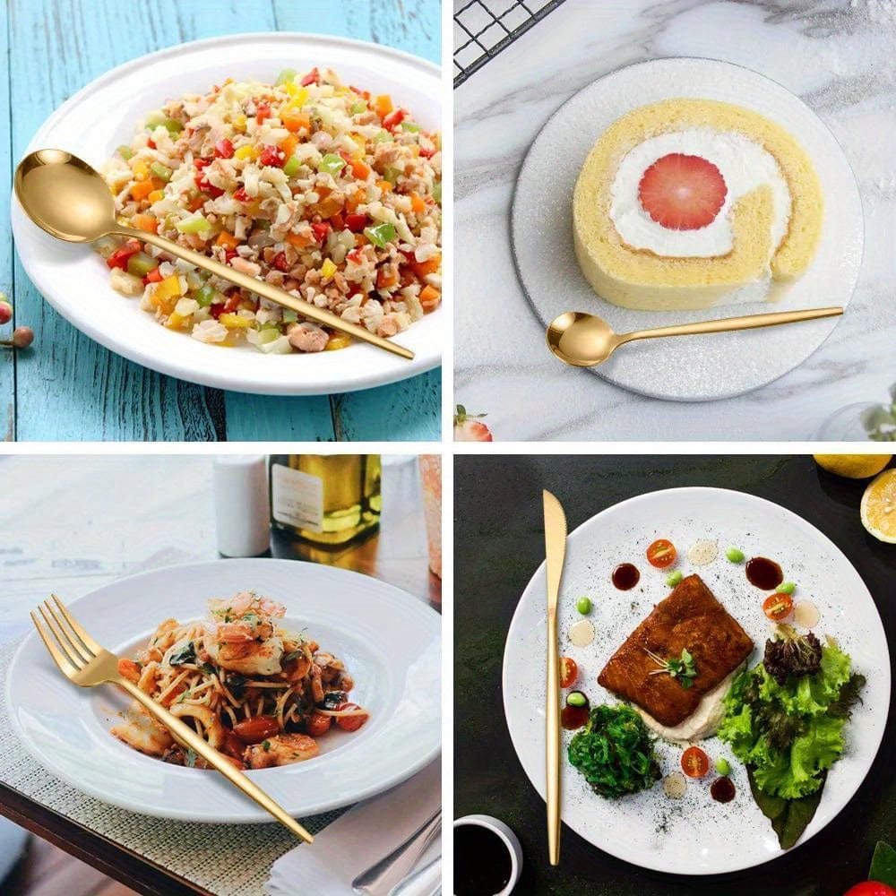 Service de Vaisselle Portugal - 24 pièces en Acier Inoxydable - Set de Couverts Steak Fourchettes Cuillères - Lave-Vaisselle - VVN75871