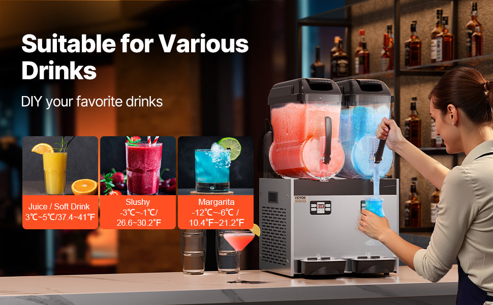 Machine à Granita Professionnelle 3×12 L — Triple Cuve, 144 Boissons