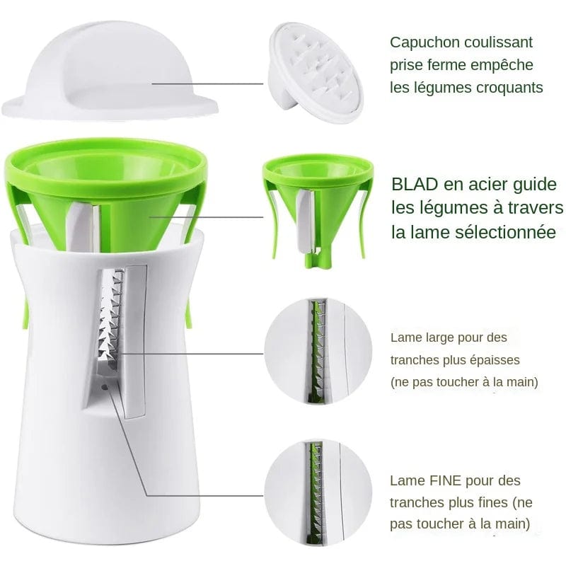 Spiralizer de Légumes en Acier Inoxydable - Coupe-légumes Spaghetti Zucchini - Eco-Friendly