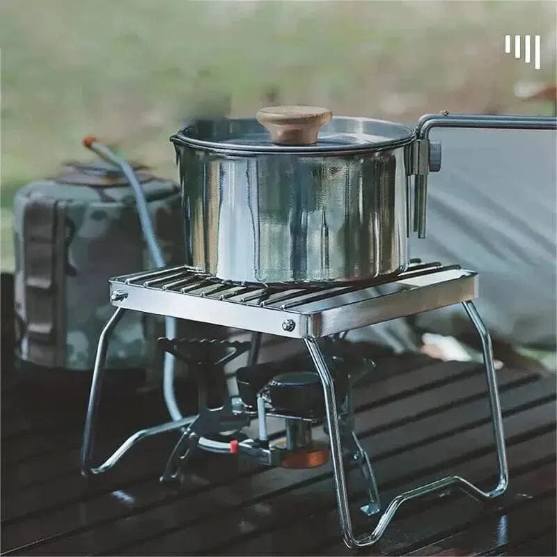Support pliable de cuisson en acier inoxydable pour barbecue camping 26x15x12cm