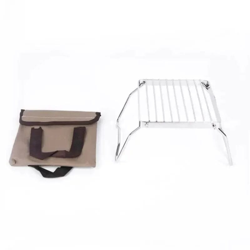 Support pliable de cuisson en acier inoxydable pour barbecue camping 26x15x12cm