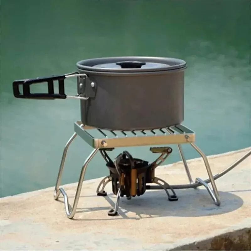Support pliable de cuisson en acier inoxydable pour barbecue camping 26x15x12cm