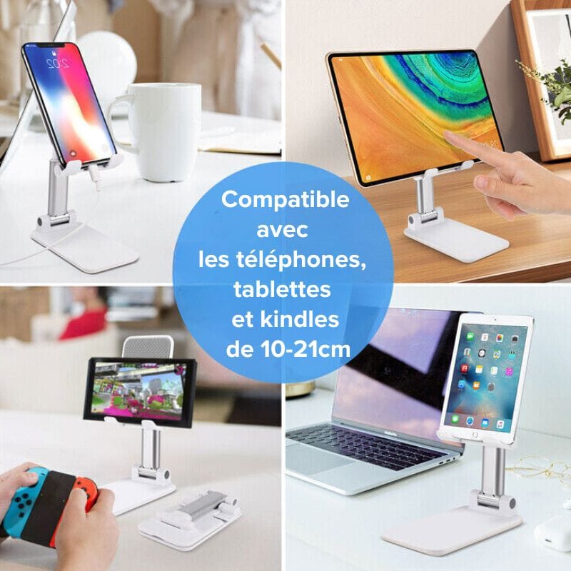 Support Smartphone et Tablette Compact Pliable et Ajustable